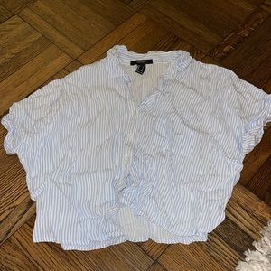 forever 21 blue striped top size small